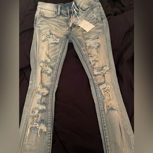 MNML Rhinestone Blue Jeans